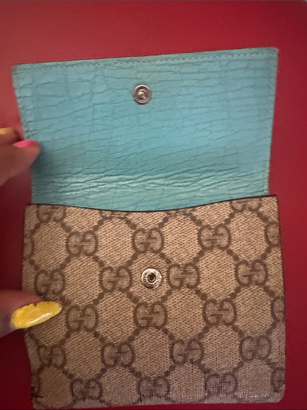Gucci Brown Monogram Fold-Over Wallet - Picture 3 of 12